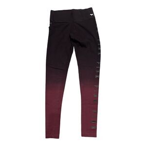 PINK by Victoria's Secret Ombre Maroon Leggings Size XS Side logo